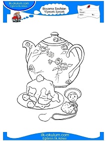 Çocuklar İçin Çay Boyama Sayfaları 